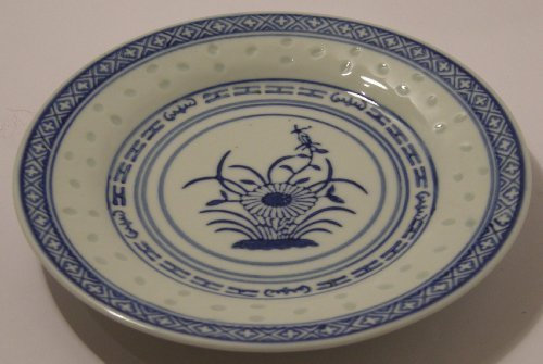 Assiette plate - diamètre 25cm - céramique - motif grains de riz