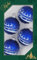 Krebs Glas Lauscha Weihnachtsdekoration/Christbaumschmuck aus Glas - Weihnachtskugeln - Motiv: Blau Rentier - 4 Stück - Größe: ca. 7 cm