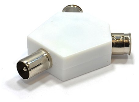 kenable TV Freeview RF Coaxial Splitter Connects 1 Device to 2 TVs