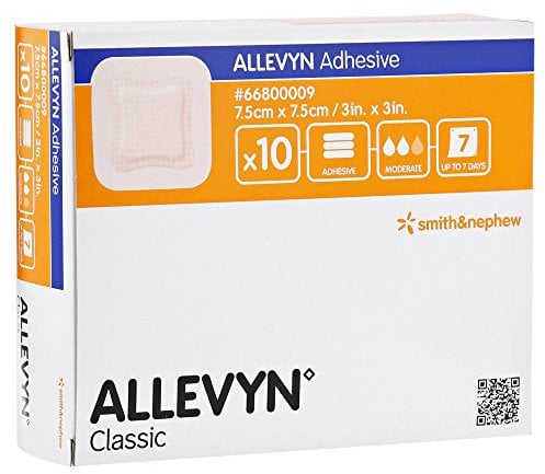 ALLEVYN Adhesive 7,5x7,5 cm haftende Wundauflage 10 St