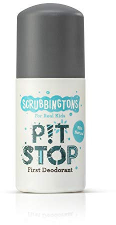 Scrubbingtons Pit Stop Children's Natural First Deodorant - Aluminium and Alcohol Free for Sensitive Skin 1 x 50ml
