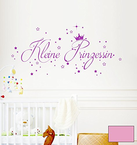 Wandtattoo Wandaufkleber Kleine Prinzessin Sterne Baby Krone M1685 - ausgewählte Farbe: *Flieder* - ausgewählte Größe: *XL - 126cm breit x 59cm hoch*