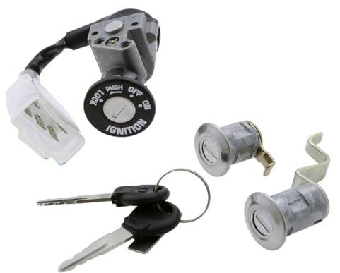 Schlosssatz SYM original kompatibel mit SYM Jet BasiX 50, Jet 50 EuroX | Schlosssatz als Ersatzteil für Roller; Modellcode BL05W, 2T AC und Baujahre 05-10 und 02-12 bitte prüfen; von SYM original.