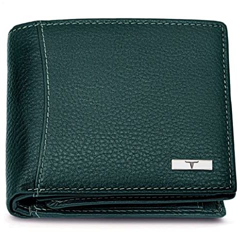 URBAN FOREST Oliver Leather Wallet Combo for Men, Grün in Holzkiste, Zeitgenössisch