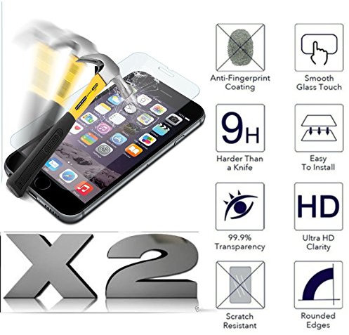 COMPATIBILE Juego de 2 láminas de Piel para Alcatel 1S (2019) 5024F, Protector de Pantalla de Cristal Templado 9H, Resistente a los Golpes