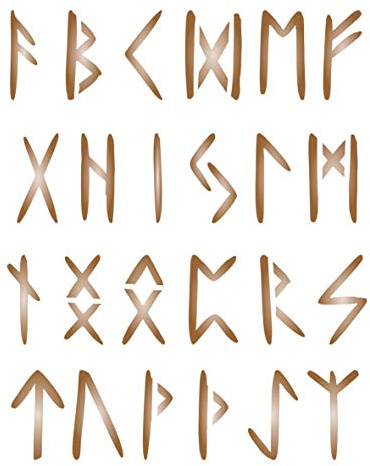 Runen-Schablone, 3,8 cm, 15,24 x 19,05 cm (M) – antikes keltisches nordisches Schreiben Alphabet Schablonen
