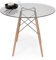 Homely - Mesa de Comedor Tower 100 Vintage | Mesa de Cristal Redonda | Diseño Vintage | Comedor, Cocina, Oficina, Estudio | Patas de Madera de Haya | Cristal Transparente | 100 cm Diámetro