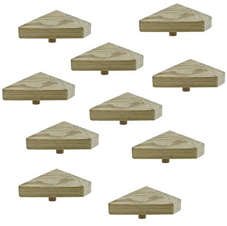 h2i Pfostenkappe | Holz imprägniert | 80 x 80 mm | 10 Stück | Eckige Abdeckkappe für Garten Holzpfosten Pfostenträger & Zaunpfosten in Pyramidenform | Wetterschutz für Holz-Balken & Pfosten