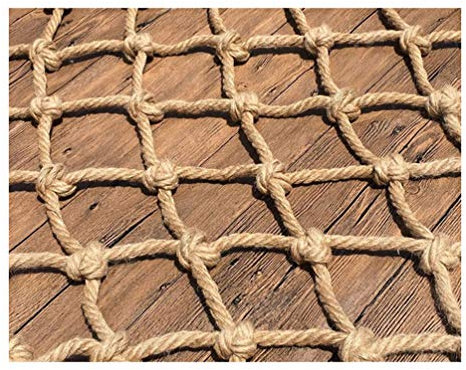 XCYYBB Dekoratives Jute-Hanfnetz, Jute-Schnur für Terrassendielen, Garten-Bündelnetz, Erwachsenen-Fitness-Jute-Netz, Seildurchmesser 4 mm, Maschenweite 10 cm, Hanfseil, 2 x 4 m.