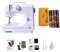 Coriver Machine à coudre portable, 12 points 2 vitesses Mini machine à coudre Machine à broder surjeteuse électrique avec veilleuse LED et pédale, outil de couture domestique pour débutants