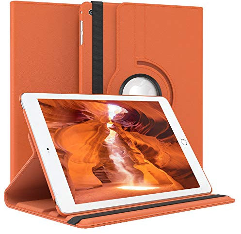 EAZY CASE - Tablet Hülle für iPad mini 4. Generation Schutzhülle 7.9 Zoll Smart Cover Tablet Case Rotationcase zum Aufstellen Klapphülle 360° drehbar mit Standfunktion Tasche Kunstleder Orange
