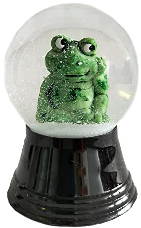 Schneekugel aus Echtglas - Fast wie echter Schnee, Frosch, 4 cm