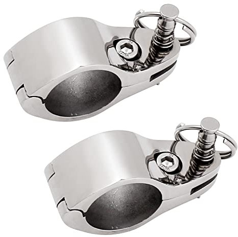 SHENGHUISS 2 pezzi 1-1/4 Bimini Top Jaw Slide Raccordi incernierati Hardware Marine Acciaio Inox 316 Montaggio su guida per tubo da 1-1/4 con perno barca e morsetto a camma