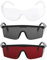 Schutzbrille,3Pcs Laser-Augenschutz Brille,kratzbeständigen Gläsern,400 UV-Schutz,verstellbar und beschlagfrei Unisex,leichte und sportliche Sicherheitsbrille,Laser Schutzbrille(Schwarz+rot+klar)