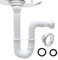 VIVIDA Flexible Sink Drain Pipe, 1-1/2 Expandable Flexible P Trap Drain Pipe, 11-31.5 Sink P Trap for Bathroom & Kitchen, 1-1/4 Adapter Included, White, 1 Pack