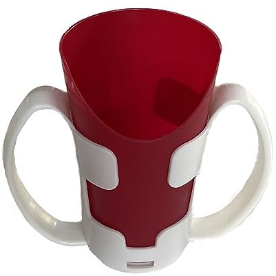 Pflegehome24.de Trinkbecher mit Nasenausschnitt und Halter (ROT)