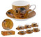 DRW Lot de 6 tasses avec assiette Klimt 100 ml 6,5 x 5 x 11 cm