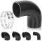Glarks Tubo in silicone a gomito a 90 gradi, diametro interno 63 mm, lunghezza 140 mm, tubo in silicone rinforzato a 4 strati ad alte prestazioni con 2 morsetti a T in acciaio inossidabile da 59-82 mm