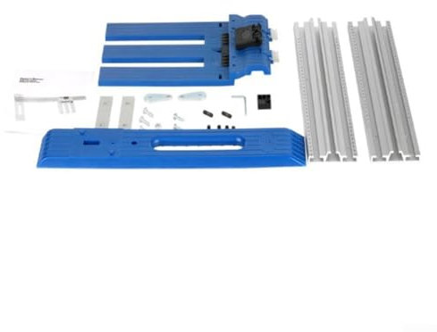 Holzbearbeitungs-Führungsschiene für Kreissäge, verstellbarer Schnittbereich von 0 bis 65 cm, Verriegelungsschnallen-Design, Blau
