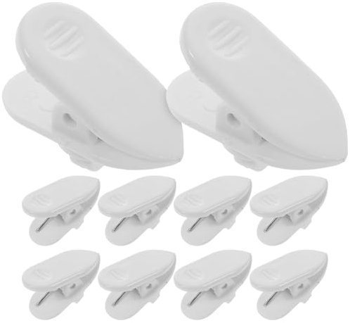 Veemoon 10pcs 360 Cell Phone Headset Anti- Winding Clip Shirt Clip Microphone Collar Clip Earphones Earpiece Earphone Wire Clip Headphone Clip White Cable Small Noodles To Rotate