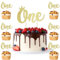 BETESSIN 7x One Cake Topper Kuchen Deko 1 Jahr Geburtstag 1. Jahrestag Glitzer Tortendeko Gold Geburtstagsdeko 1 Jahre Geburtstagstorte Deko Party Cupcake Topper für Jubiläum Kindergeburtstag