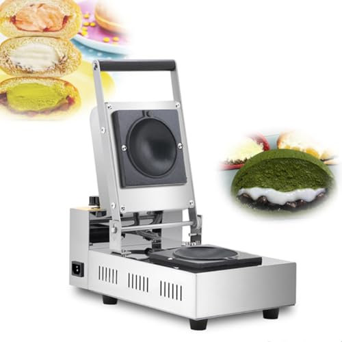 QUTBAG Macchina Waffle elettrica Hamburger 600W, Macchina per Hamburger Ghiaccio Commerciale con Padella Antiaderente, pressa per panini Controllo della Temperatura per Colazione Cucina Domestica