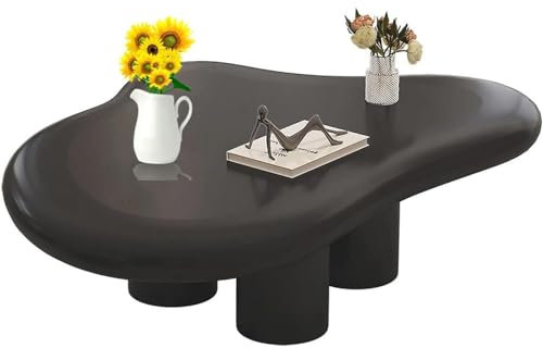 Couchtisch in Wolkenform, modern, flippig, Wolken-Teetisch, Wohnzimmermöbel, platzsparend, niedlicher schwarzer Tisch, 100 x 69 x 30 cm