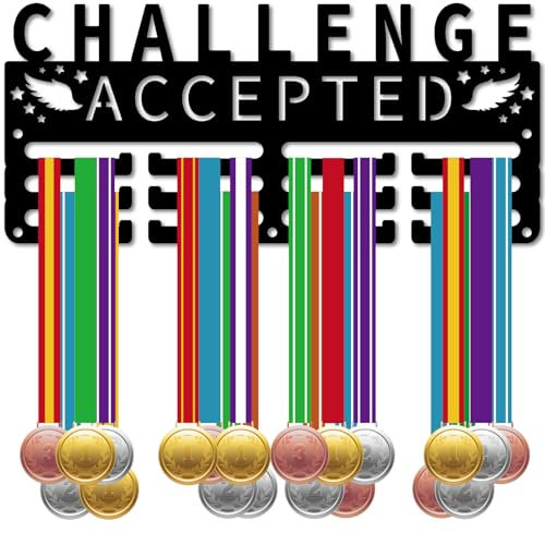 CREATCABIN Porta Medaglie Sportive Porta Medaglie Da Corsa Espositore Piccolo In Ferro Nero Competizione Da Appendere Premi Decorazione Da Parete Oltre 40+ medaglie per Sport Pattinaggio Danza 29x13cm