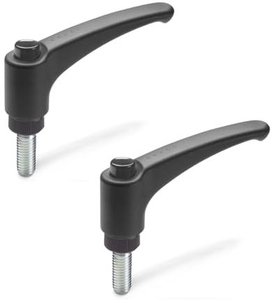 Ganter Normelemente Lot de 2 leviers de serrage en plastique, vis en acier | GN 603-78-M8-30-DSG | Filetage M8 x 30