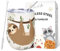 NymphFable 12oz/350ml Edelstahl Thermobecher Kaffeebecher to go, Faultier Weinbecher Weinglas Mit Deckel und Strohhalm, Kaffee, Cocktails