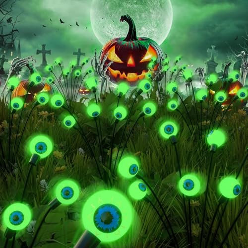 Solarlampen Halloween Deko Outdoor Garten,LED Augapfel Halloween,Wasserdicht Halloween Dekoration Leuchtend,Lichterkette Gartenbeleuchtung,Solarlampen für Außen Garten,LED Lichter Solar Gartenlichter