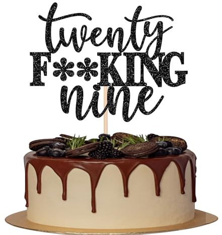 1 Stück Happy 29th Geburtstag Tortendeko Glitzer Schwarz Twenty Nine Cake Topper Kuchen Deko Fühlen 29 Prost auf 29 Jahre Geburtstag Kuchen Deko für Happy 29. Geburtstag Party Kuchen Dekorationen
