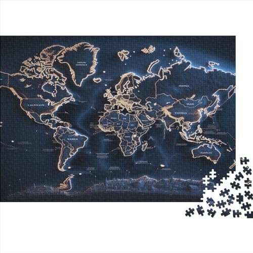 Karte 1000 Stück Puzzles Für Erwachsene Teenager Stress Abbauen Familien-Puzzlespiel Mit Poster in 1000-teiliges Puzzle Kinder Lernspiel Spielzeug Geschenk Puzzel 1000pcs (75x50cm)