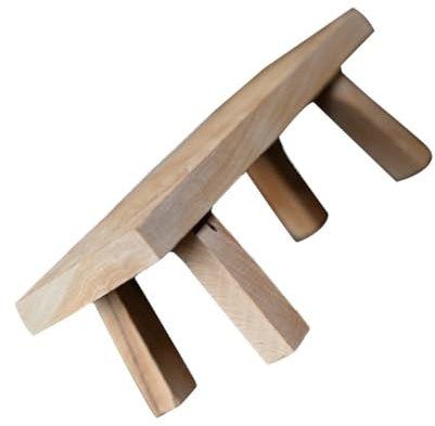 STOBOK Cliff Cypress Wooden Ornament Small Stool Shaped Display Base for Desktop Art Craft Decor Indoor Outdoor Home Office Display