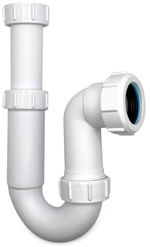 CranPlas | 32MM Telescopic P Trap | Sink Waste Trap | Kitchen Sink Pipe Fittings | Universal Fit for UK Pipes | Easy Install | Durable, Leak-Proof Sink U Bend