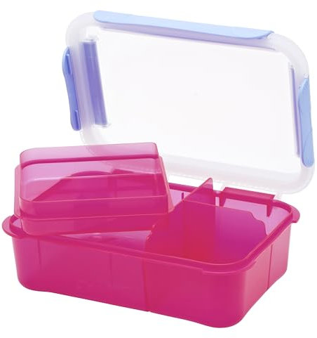 Smash Bento Lunch Box, Pink, 1.6 Liter Capacity