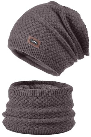 Qixiu mütze mit schal Damen,Langer schal Damen XXL,Stirnband schal Set Damen,schal mit ärmeln,Christmas Sweater,gestrickter schal mit ärmeln,Tuch schal Damen,mütze Set Damen Winter,schals Damen