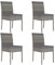Xichuzi Garten-Essstühle 4 STK Gartenmöbel, Balkonstühle, Chair Outdoor, Hochlehner, Balkonmöbel, Essstühle, Balkon Stuhl, Bistrostuhl, Garten Stühle, Poly Rattan Grau
