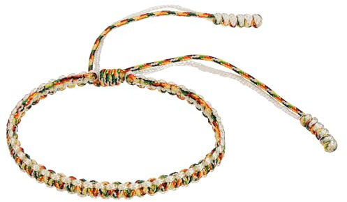 PATIKIL Braided Bracelet, Mens Women Tibetan String Rope Bracelet Handmade Lucky Prayer Protection Adjustable Size for Gifts Anniversary Family, Mixed Color White