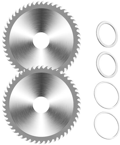 2 Pcs 115mm Circular Saw Blades, 4.5 Angle Grinder Circular Saw Blade 40 Teeth Carbide Finishing Saws Blade for Woodworking Cutting Wood Plastic Alloy 22.23mm Bore with 20mm and 16mm Reduction Rings