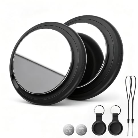Bnlei Air Tracker Tag Traceur Fonctionne avec l’app Localiser Apple (iOS Uniquement) Comprend Batterie de Secours, Localisateur d'objets Bluetooth pour Clés, Portefeuille, Bagages (Noir, Lot de 2)