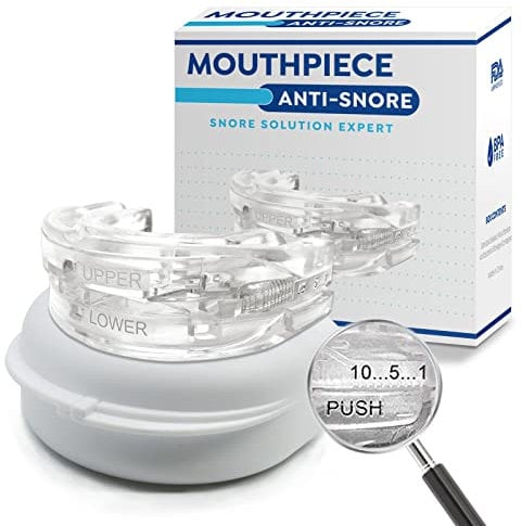 Anti Snoring Mouthpiece Anti Snoring Devices for Men and Women Soft Snore Stopper, Multifunctional Sleep Apnea Mouthpiece-Ready to Use Anti Snore - White