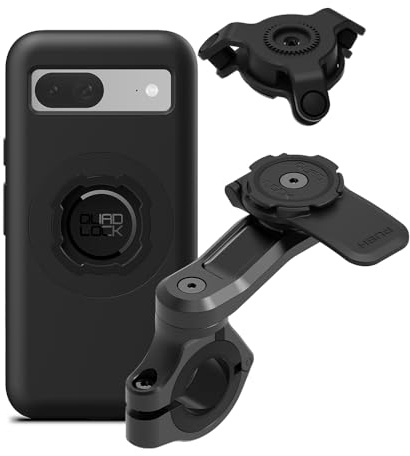 Quad Lock Support Téléphone pour Guidon de Moto Pro avec Amortisseur de Vibrations et Coque MAG pour Pixel 9a