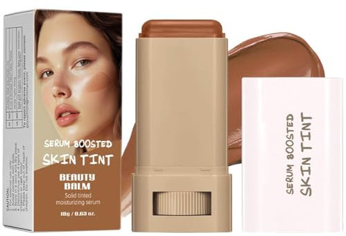 Baorder Foundation Stick Beauty Balm Boosted Skin Tint,Portabl olid Tinted Moisturizing Serum Contour Stick Foundation Face Stick for Women, Natural Finish(02)