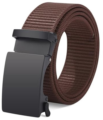WELROG Gürtel Herren Nylon Koppelgürtel Herren Outdoorgürtel mit Metallschnalle Sportgürtel Ohne löcher Arbeitsgürtel Belt Men
