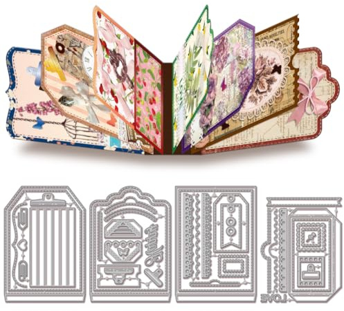 GLOBLELAND Stanzformen Für Fotoalbum Buchecken Zur Kartenherstellung Stanzungen Für Clip Album Rahmen Etikettenrahmen Stanzformen Für DIY Scrapbooking Journal Prägung Papierbasteln Geschenke Dekor