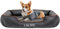 CALIYO Orthopädisches Hundebett Kleine Hunde – Hundekissen aus Kunstleder, Wasserdicht & Waschbar, Memory Foam Hundesofa mit 4 Rändern, Hundematte 85×63×20 cm, Schwarz