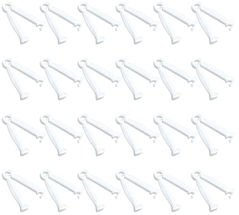 JJWNMLL Clip de cordón Umbilical desechable de plástico para Cerdo Umbilical Abrazadera de cordón Umbilical para Mascotas,Animales,lechones,corderos,Cabras,Cachorros,Gatitos,Granja (blanco-24pcs)