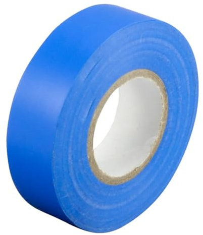 Taskar Cinta aislante eléctrica de PVC ignífugo de alta calidad, 19 mm x 20 m (1, azul)