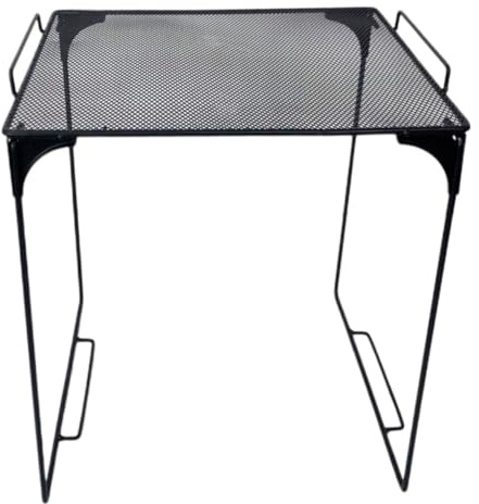 Gatuida Faltbares Metall Regal mit Drahtgitter, Stapelbar, Schwarz | Vielseitige Ablage für Büro und Fitnessstudio, Platzsparendes Design, Klassische Form in Schwarz